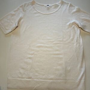 Uniqlo Cream wool Short Sleeve Top